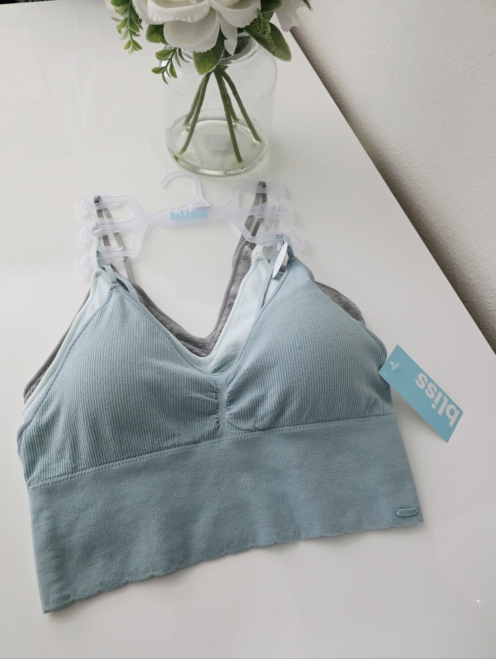 BLISS💦 Brand New 3-Pack Super Soft Removable Cup Bralette SIZE L